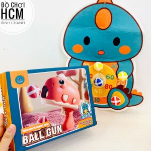 [KÈM BÓNG & MÓC TREO & BẢNG DÍNH] Đồ chơi trẻ em súng bắn bóng dính hình khủng long vui nhộn giảm căng thẳng xả stress