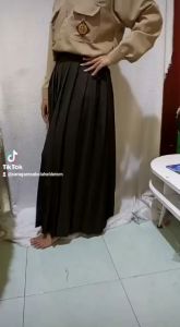 Setelan seragam pramuka penggalang perempuan bahan rapilo tangan panjang SMP SMA baju dan rok