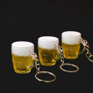 1 Piece Hot Women Charm Simulation Beer Shaped Decoration Props Key Holder Bag Charm Accessories New Men Best gift Jewelry K2090