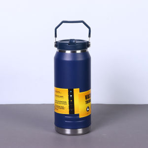 FE ความจุขนาดใหญ่แบบพกพาถังเก็บความเย็นการออกกำลังกายกลางแจ้งกีฬาสูญญากาศสองชั้น 304 ถ้วยดูดน้ำแข็งสแตนเลส