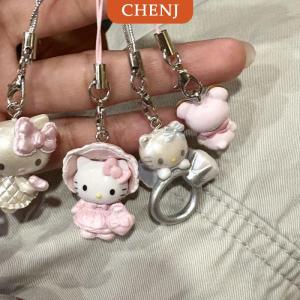 [COD] CHENJ พวงกุญแจการ์ตูนน่ารัก Hello Kitty กระเป๋าใส่หูฟังเคสจี้น่ารักกระเป๋าถือสายโซ่สำหรับใส่โทรศัพท์มือถือของขวัญสำหรับเครื่องประดับที่แขวนอยู่