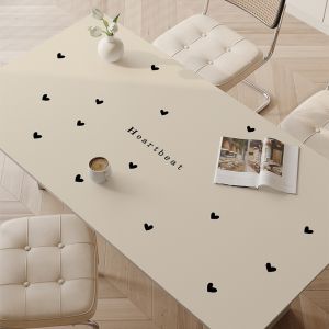 Taplak Meja Makan Aesthetic Kulit Anti Air/Alas Meja Ruang Tamu Aesthetic/Taplak Meja Tamu Anti Air/Taplak Meja Rumah