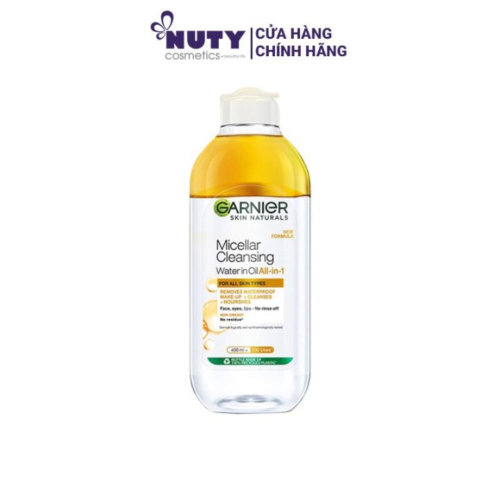 Nước Tẩy Trang Làm Sạch Sâu Dành Cho Mọi Loại Da Garnier Oil-Infused Cleansing Water For All Skin Types (400ml)