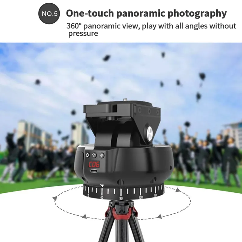 TECHCHIP-YT-1200 Rotation Panoramic Remote Control Pan Tilt Motorized  Tripod Electric Plastic for Phones Cameras