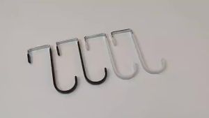 New 2Pcs Creative J-Shaped Hook Stainless Steel Punch-free Kitchen Cabinet Hook Coat Storage Rack Hanger Storage Hook Bathroom Accessory