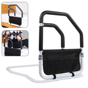 Bed Rails for Elderly Adults Safety Adjustable Bed Assist Rail with Storage Pocket Bedside Fall Prevention Mobility Aid for Pregnant Disabled