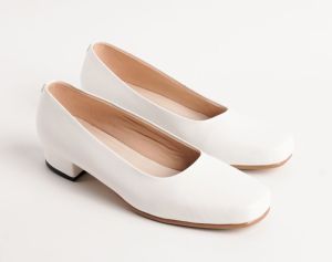 Sepatu Pentofel Putih Wanita Uk 35~45 Hak 3cm/Sepatu Suster Big Size Jumbo/Pentofel Kerja Wanita/Sepatu Resmi