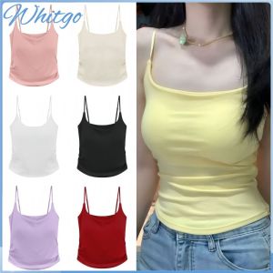 Whitgo【จัดส่งจากประเทศไทย 2-3 วัน】ชุดชั้นในท่อนบนพร้อมแผ่นรองหน้าอก10สีสีทึบที่สะดวกสบายชุดชั้นในใส่สบายเสื้อสั้นตัวบนฤดูร้อน Cewek Seksi แขนกุดเสื้อกล้าม