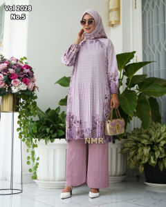 NMR Setelan Celana Kulot Tunik Katun Paris Plisket Vol 2028-5 ( Inc Hijab)