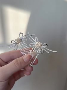 Zirconia Stone Small Combs Girls Hair Pins Silver Color Wedding Prom Bridal Headpiece Accessories