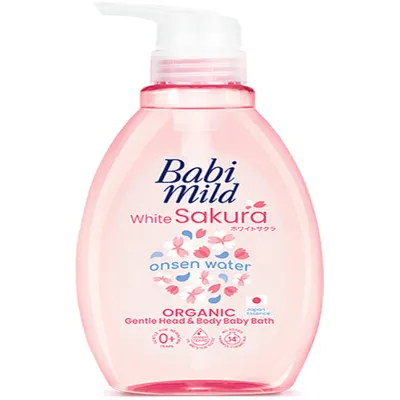 ครีมอาบน้ำ สระผม เด็ก เบบี้มายด์ BabiMild Bioganic 800ML อาบน้ำเด็ก Babymild อาบเด็ก สูตร อาบ เบบี้มาย ขวดปั๊ม สีไวท์ซากุระ ขนาด 800 มล.