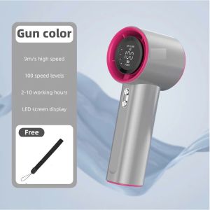 【🔥HCM/24H】Quạt cầm tay tích điện mini có dây đeo100 tốc độ gió có cổng sạc type-C