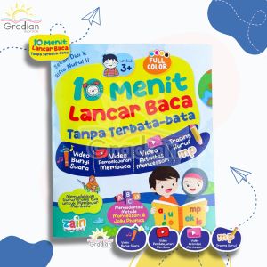Buku 10 Menit Lancar Membaca Tanpa Mengeja - Anak Usia 3+ Bonus Video