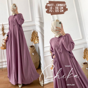 ADHIVA.ID | GAMIS CRINGKEL CIKA DRESS MAXY JUMBO BAHAN CRINKLE AIRFLOW POLOS / GAMIS KEKINIAN