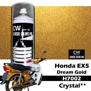 Honda EX5 Dream Gold Crystal H7002 2K Paint CW Aikka DIY Cat Aerosol Spray Bottle 370ml Motor EX5 PCX Kaler Emas 金色