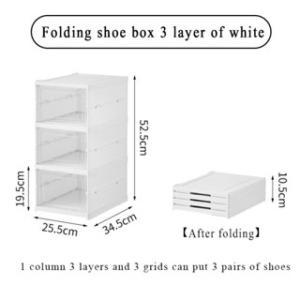 Large Size Shoe Box Storage Hard Case Organizer Clear Plastic Stackable Foldable Shoe Holder Flip-open Shoe Cabinet Organizer Box Student Dormitory Assembled Dustproof and Moisture-proof Shoe Rack