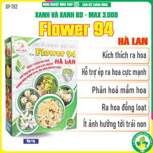 XANH VÀ XANH BO-MAX 3.000 Hiệu Flower 94 HÀ LAN – Kích Thích Ra Hoa Hỗ Trợ Ép Ra Hoa Cực Mạnh Phân Hóa Mầm Hoa Ra Hoa Đồng Loạt (Hộp 1Kg)