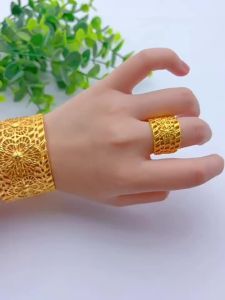 Tassel Flower Wide Bracelet Ring Wedding Set Bracelet Middle Eastern Wedding Outfit
