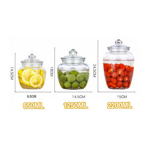 Glass Sealed Cans Food Storage Jar Spice Bottle Storage Transparent Jar Bottle Large Capacity 650ml 1250ml 2200ml