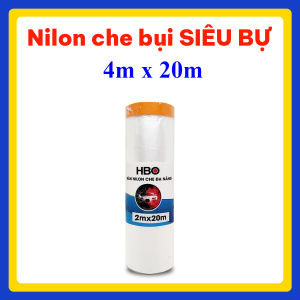 Nilon che bụi 4mx20m màng nilon che nội thất băng keo nilon che sơn nhiều kích thước