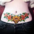Miếng Dán Hình Xăm Tạm Thời Hình Hoa Khổng Lồ Chống Nước Lâu Trôi Vùng Bụng Eo Cho Nữ Để Che Vết Sẹo Rạn Da Du Lịch Bãi Biển 8*21Cm. 