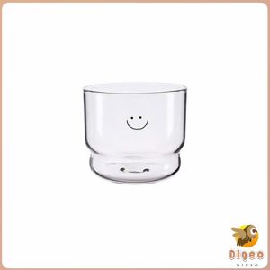 Digeo Transparent Smile and Love Glass Cup 300ml Heat Resistant