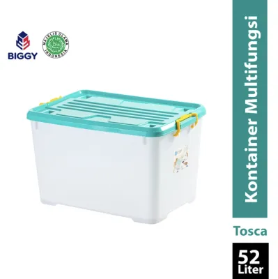 EZY CONTAINER BOX 52 LITER KOTAK PENYIMPANAN ADA RODA