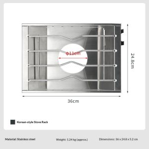 Campingmoon CK-25PG Korean Style IGT Rack Stainless Steel Windproof Butane Stove Plate Camping Table
