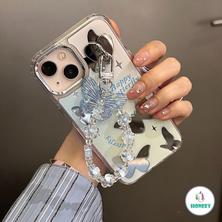Dreamy Butterfly Bracelet Phone Case for IPhone 11 15 13 14 12 pro max  Makeup Mirror Shockproof Wristband Cellphone Cover Lazada PH
