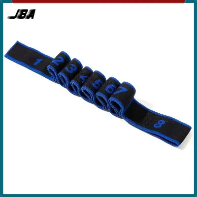 JBA Yoga Stretch Band With Number Multifunctional 8 Loops Elastic Foldable Exercise Yoga Strap Belt For Dance Gym 拉筋带