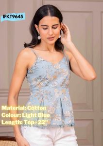 DEBAYU Nayo Sleeveless Cotton Short Top for Ladies Tunic/Blouse Size XS to XL Malaysia
