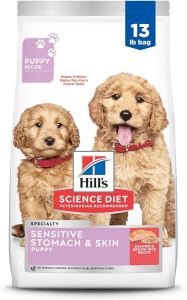 Hills Science Diet Sensitive Stomach & Skin Puppy Stomach & Skin Sensitivity Support Dry Dog Food Salmon & Brown Rice 4 lb Bag