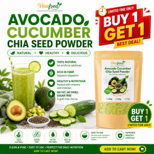 Avocado Cucumber Chia Seed Powder Drink Mix | Healthy Detox Smoothie | Fiber & Weight Management