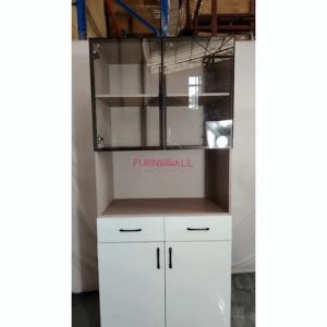 (FREE INSTALLATION) Furnimall Buffet Cabinet Kabinet Dapur Glass Display Sideboard Rak Simpanan