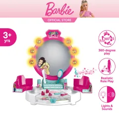 Barbie Beauty Dresser Set with Lights Sounds Doll s Small Chair and 12 Pieces Role Play Accessories Pretend Play Children Toys Gift for Kids Girls ages 3 years and above Lazada PH