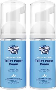 Squatty Potty Toilet Tissue Paper Foam Instant Wet Wipe Alternative - 2 Pack 50 ml 1.69 Fl Oz