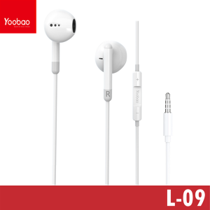 Yoobao L-09 Exquisite Appearance In Ear Wired Pure Sound Quality Earphone/ Clear Microphone For 3.5mm Jack Devices