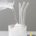 Borosilicate Glass Straw Set : Crystal Clear Sip - Clear Glass Straws, Eco-Friendly &  Reusable Straight & Bent Smoothie Straws comes with Cleaning Brush [Made For Drinkers]. 