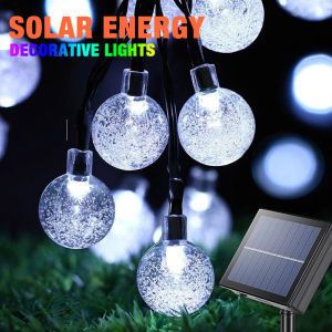 Solar 100 led string fairy light Christmas light with Outdoor Waterproof Garden /Party LED Solar String Lights Bubbles Crystal Fairy