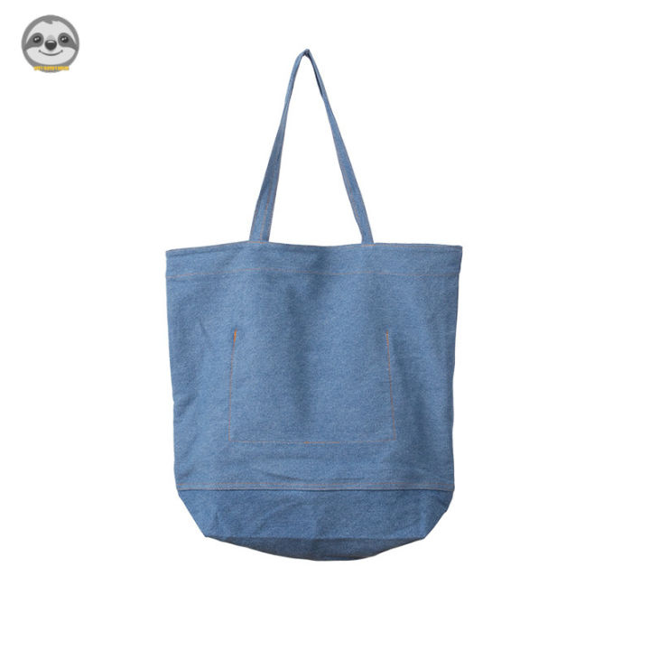 Japanese Muji Style High-Capacity Denim Bag Casual Shoulder