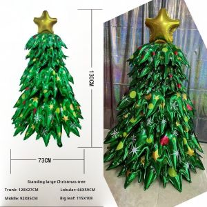 【สั่งซื้อแถมของขวัญ】ต้นคริสต์มาสบอลลูน การตกแต่งบรรยากาศคริสต์มาส แถมปั๊มลมและไฟประดับบรรยากาศ ต้นคริสต์มาสขนาดใหญ่และขนาดเล็ก