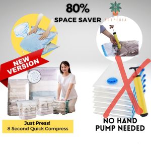 PRLIving No Pump Needed Vacuum Bag Sealed Compression Bag Quilt Pillow Storage Bag Travel Compression Bag House Moving Storage Bag (Msia)