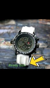 Jam tangan pria fashion SA 5046 tali karet chrono aktif