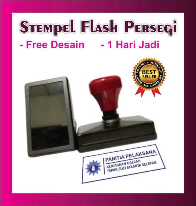 Stempel persegi Perusahaan, logo, nama tandatangan, lunas stample flash stemple praktis, stampel onlineshop