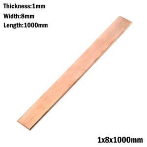 NOBLEE Độ dày 1-3mm Thanh đồng phẳng Độ tinh khiết cao Chiều dài 1000mm Thanh đồng T2 Đồng Nguyên Chất Dẹt Mạ điện