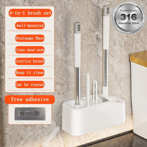 4 in 1 Multifunctional Bathroom Cleaning Brush with Toilet Brush Hair Clipper Gap Cleaning Brush