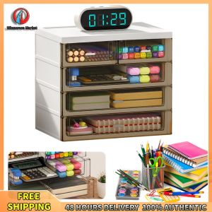 Winnereco 4 Tier Stackable Desk Organizer with 5 Drawers for Organizing Office Supplies Stationery and Craft Items