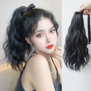 35 ซม. คลื่นน้ำสั้น Drawstring คลิปในผมหางม้าต่อผมหางม้าสังเคราะห์นามสกุลผมสำหรับผู้หญิงผมหางม้าผมวิกผม