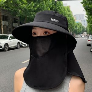 Shawl Sun Hat Women Full Face Sunscreen Hat UV Protection Wide Brim Breathable Face Mask with Neck Flap Hat
