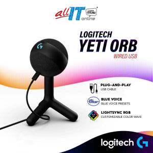 Logitech G Yeti Orb Condenser RGB Gaming Microphone with LightSync USB Mic for Streaming Cardioid USB Plug and Play